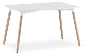 Drevený obdĺžnikový jedálenský stôl 120cm x 80cm - biely