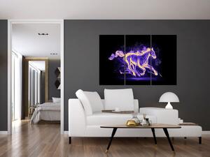 Abstraktný obraz horiaceho kone (Obraz 120x80cm)