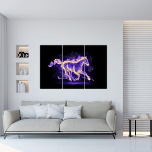 Abstraktný obraz horiaceho kone (Obraz 120x80cm)