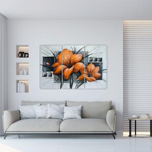 Obraz oranžovej kvety (Obraz 120x80cm)
