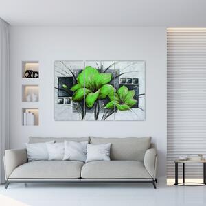 Obraz zelené kvety (Obraz 120x80cm)