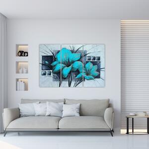 Obraz modré kvety (Obraz 120x80cm)
