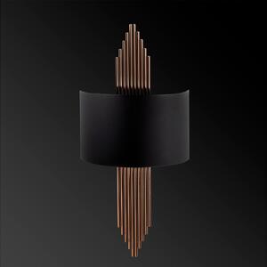 Dizajnová nástenná lampa Daishiro čierna / medená