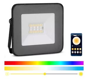 V-Tac LED Inteligentný stmievateľný RGB reflektor LED/20W/230V IP65 čierna VT0662 + záruka 3 roky zadarmo