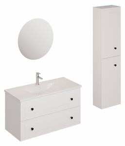 Kúpeľňová zostava s umývadlom vrátane umývadlovej batérie, vtoku a sifónu Naturel Forli biela KSETFORLI3