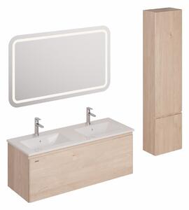 Kúpeľňová zostava s umývadlom vrátane umývadlovej batérie, vtoku a sifónu Naturel Ancona akácie KSETANCONA5