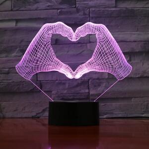 3Dmix 3DL-BSC013 – 3D LED nočná lampa - Srdce z rúk