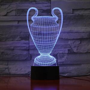 3Dmix 3DL-CLK020 – 3D LED nočná lampa - Pohár pre víťazov (Trofej) (Hodiny s budíkom)