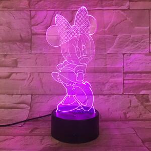 3Dmix 3DL-BTB025 – 3D LED nočná lampa - Minnie Mouse (Bluetooth reproduktor - farba biela)