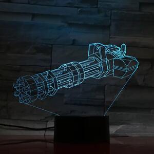 3Dmix 3DL-BTC026 – 3D LED nočná lampa - Minigun (Bluetooth reproduktor - farba čierna)