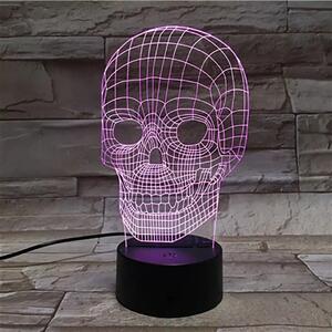 3Dmix 3DL-CLK031 – 3D LED nočná lampa - Lebka (Hodiny s budíkom)