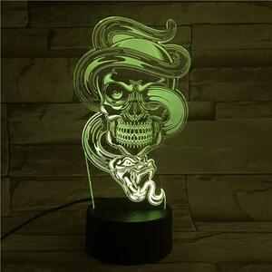 3Dmix 3DL-CRK030 – 3D LED nočná lampa - Lebka s hadom (Crack základňa)
