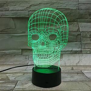 3Dmix 3DL-BTB031 – 3D LED nočná lampa - Lebka (Bluetooth reproduktor - farba biela)