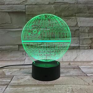 3Dmix 3DL-BSC036 – 3D LED nočná lampa - Hviezda smrti (Star Wars)