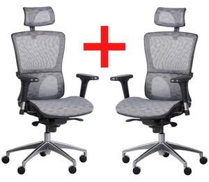 Kancelárska stolička LEXI 1+1 ZADARMO, sivá