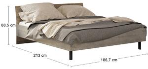 Manželská posteľ s roštom Bova 180 - pieskový dub / woodcon