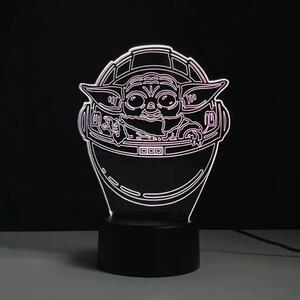 3Dmix 3DL-DRGB048 – 3D LED nočná lampa - Baby Yoda (Star Wars – Mandalorian) (Dual RGB)