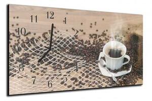 Nástenné hodiny káva 30x60cm VI - plexi