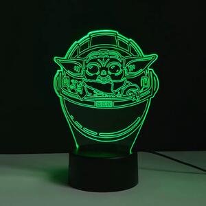 3Dmix 3DL-BTC048 – 3D LED nočná lampa - Baby Yoda (Star Wars – Mandalorian) (Bluetooth reproduktor - farba čierna)