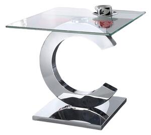 (3309) MILANO luxusný odkladací stolík chróm/sklo