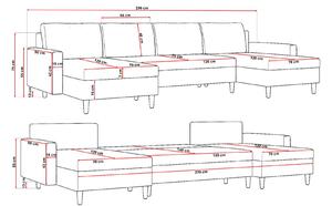 Rohová rozkladacia sedacia súprava III Etna - sivá