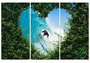 Abstraktný obraz surfistov (Obraz 120x80cm)