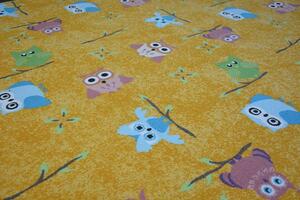 Dywany Lusczow Detský kusový koberec LITTLE OWL žltý