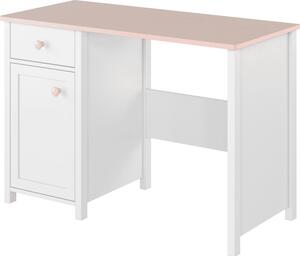 Konsimo Detský písací stôl GIGLU biely/ružový