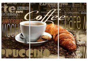 Káva s croissantom - obraz (Obraz 120x80cm)