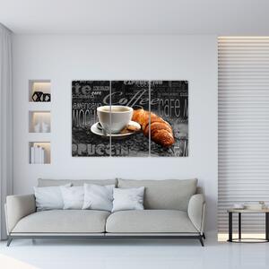 Káva s croissantom - obraz (Obraz 120x80cm)