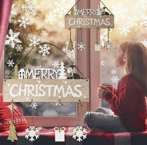 Tutumi, závesná vianočná ozdoba na dvere 20x21 cm KL-21X13, hnedá-biela, CHR-00672