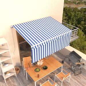 Maison Exclusive – Manuálna markíza, 3 x 2,5 m, modro-biela, 100% polyester
