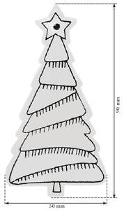 Tutumi, sada 12ks vianočných ozdôb stromčekov 9cm na zavesenie KL-21X16, čierna-biela, CHR-00676