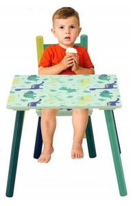 Dino Baby detský stôl so stoličkami v zelenej farbe