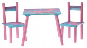 Unicorn Baby detský stôl so stoličkami v ružovej farbe