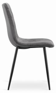 Jedálenská stolička TURIN zamat sivá (čierne nohy)
