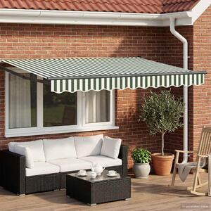 Maison Exclusive – Elektrická solárna markíza, 3 x 2,5 m, zelenobiela, prúžkovaná