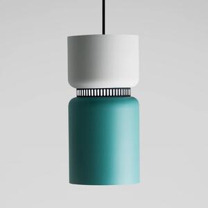 Závesné LED Aspen S bielo-tyrkysové 17 cm krátke