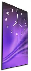 Nástenné hodiny fialový abstrakt 30x60cm I - plexi