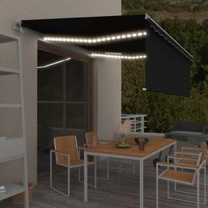 Maison Exclusive – Elektrická markíza s LED osvetlením a senzorom, rozmery 4 x 3 m, farba antracit