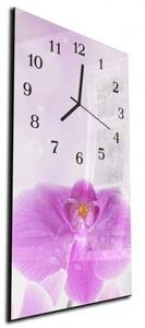 Nástenné hodiny orchidea 30x60cm XIV - plexi