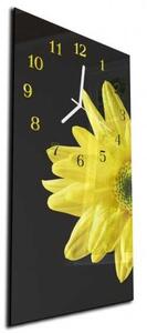 Nástenné hodiny kvet 30x60cm II - kalené sklo