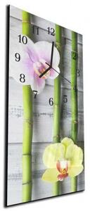 Nástenné hodiny orchidea 30x60cm X - plexi