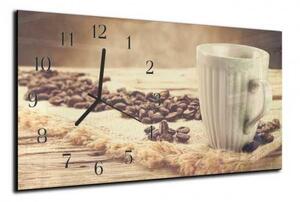 Nástenné hodiny káva 30x60cm XVII - plexi