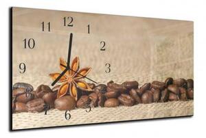 Nástenné hodiny káva 30x60cm XIII - plexi