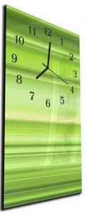 Nástenné hodiny 30x60cm sýto zelené dynamické pruhy - plexi