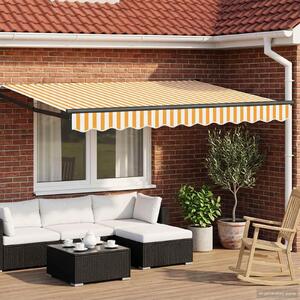 Maison Exclusive – Elektrická solárna markíza, rozmery 3,5 x 2 m, žlto-biela