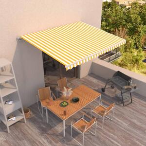 Maison Exclusive – Manuálna markíza, 4,5 x 3,5 m, prúžkovaná (žltá a biela)