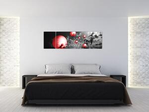 Abstraktný obraz - červené gule (Obraz 170x50cm)