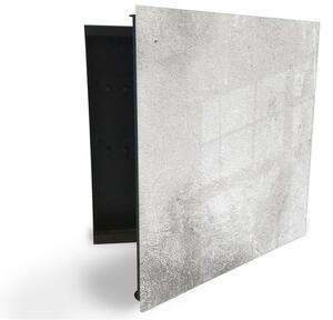 Glasdekor skrinka na kľúče - textúra betónovej steny - Ľavé / Čierna